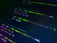 Programmiersprache Python getippt am Bildschirm