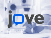 JoVE logo in front of a blurred labour scene