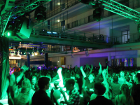 People are dancing at a party.