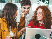 Group of students learning together