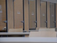 Study areas at the Branch Library Main Campus with carrels in the background