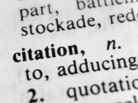 Wörterbuchseite mit dem Wort "citation"