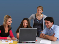 Group of students with notebook