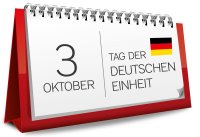 Calender sheet showing Oct 03, anniversary of German unification