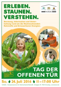 Poster for the 2016 open house day at the KoNaRo Straubing