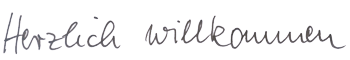 Schriftzug "Herzlich willkommen"