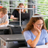 Students in the reading room