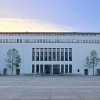 Exterior view of the Branch Library Main Campus at dawn