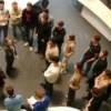 Student group participating in a library tour