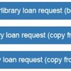 Picture of three buttons for interlibrary loan request among each other: book; copy from book; copy from journal 