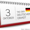 Calender sheet showing Oct 03, anniversary of German unification