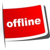 Icon of flag reading "offline"