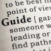 Detail of a dictionary page with the entry "Guide"