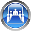 Icon for face to face courses (5 people in conference room)