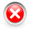 Icon für Fehler oder Abbruch (Weißes Kreuz in rotem Kreis)