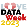 Logo Typo Love Data Week with a lined heart