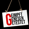 Türschild mit Hinweis: Geimpft, Genesen, Getestet