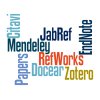 Tagcloud mit den Begriffen Citavi, Mendeley, JabRef, RefWorks, EndNote, Docear, Zotero