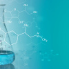 Graphic with Erlenmeyer flask, periodic table, and chemical formulas