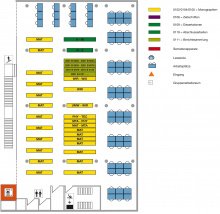 Lageplan Teilbibliothek Mathematik & Informatik, 2. Obergeschoss