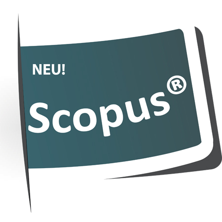Stylisierte Flagge mit Schriftzug "Neu! Scopus"